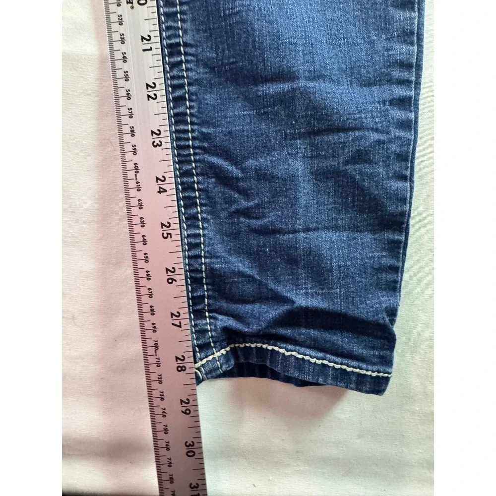 WallFlower Skinny Jeans Womens 11/12 Dark Wash Embroidered Pockets Denim Pants‎